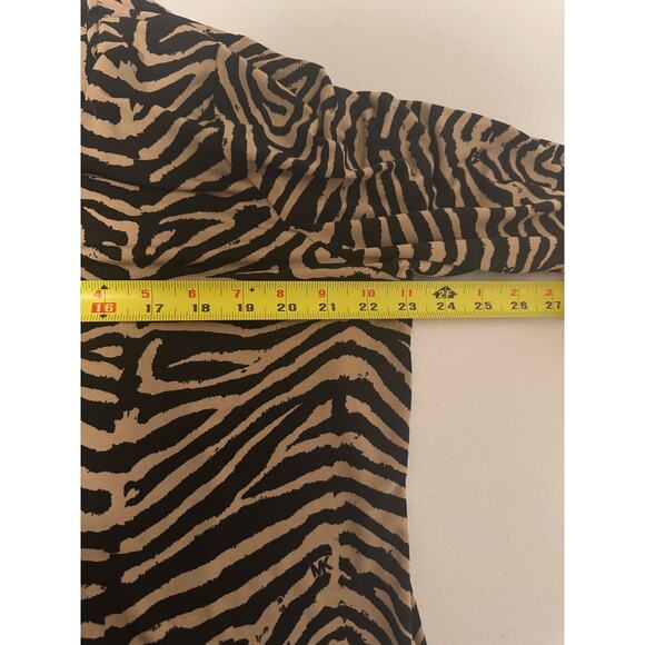 Michael Kors Tunic Womens 1X Zebra Print Zip Front Long Sleeve Animal Pattern - Picture 6 of 9
